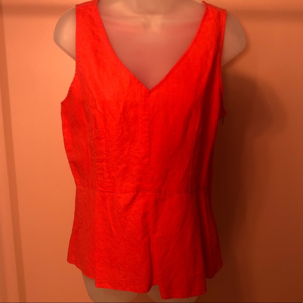J. Crew Orange/Red Peplum Tank Size 8